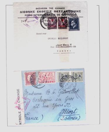 1918-1964 Collection of covers with "CONTROLE DES CHANGE"