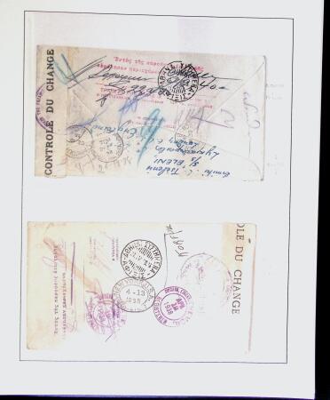 1918-1964 Collection of covers with "CONTROLE DES CHANGE"