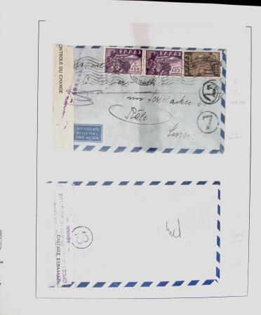 1918-1964 Collection of covers with "CONTROLE DES CHANGE"