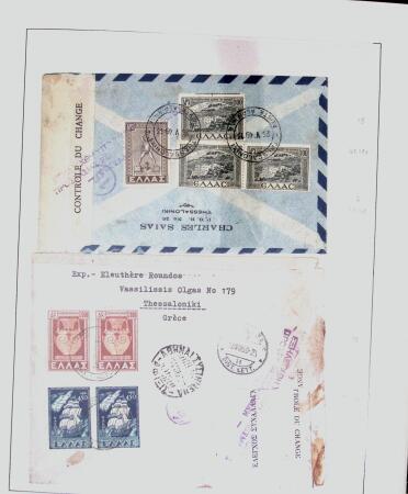 1918-1964 Collection of covers with "CONTROLE DES CHANGE"