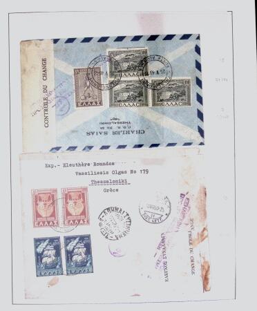 1918-1964 Collection of covers with "CONTROLE DES CHANGE"
