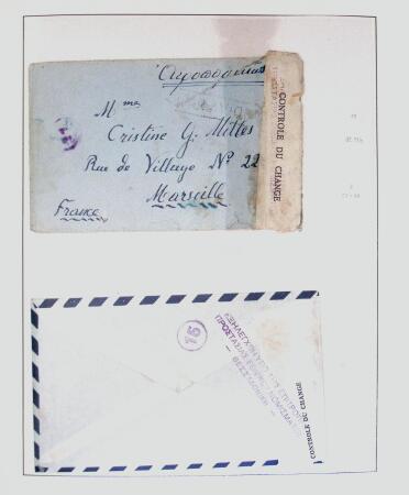 1918-1964 Collection of covers with "CONTROLE DES CHANGE"
