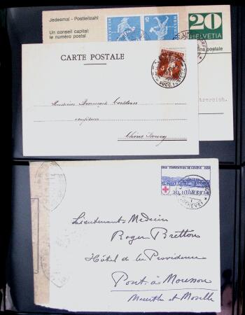 1863- 1980 2 classeurs de lettres de Suisse dont quelques