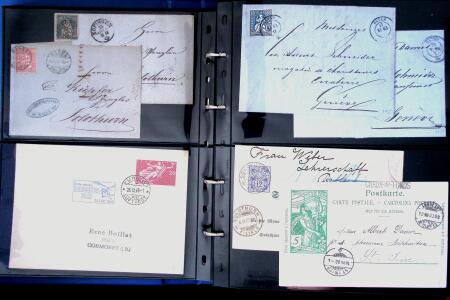 1863- 1980 2 classeurs de lettres de Suisse dont quelques