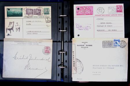 1863- 1980 2 classeurs de lettres de Suisse dont quelques