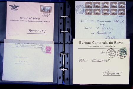 1863- 1980 2 classeurs de lettres de Suisse dont quelques