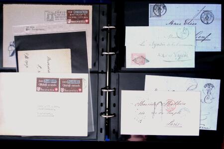 1863- 1980 2 classeurs de lettres de Suisse dont quelques