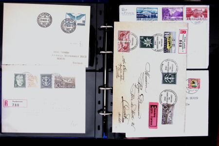 1863- 1980 2 classeurs de lettres de Suisse dont quelques