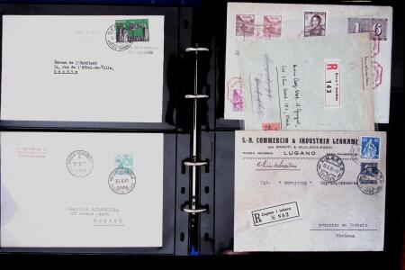 1863- 1980 2 classeurs de lettres de Suisse dont quelques