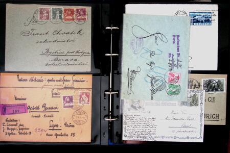 1863- 1980 2 classeurs de lettres de Suisse dont quelques