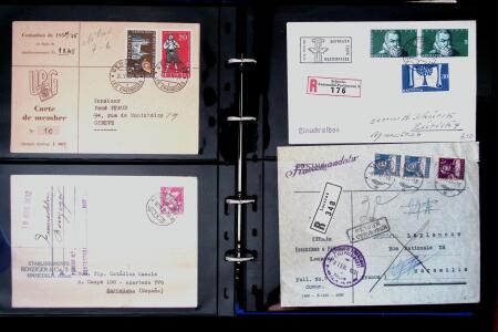 1863- 1980 2 classeurs de lettres de Suisse dont quelques