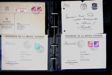 1863- 1980 2 classeurs de lettres de Suisse dont quelques