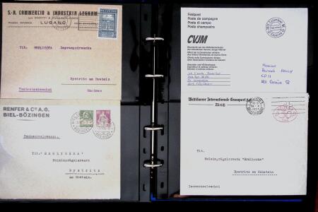 1863- 1980 2 classeurs de lettres de Suisse dont quelques