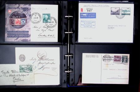1863- 1980 2 classeurs de lettres de Suisse dont quelques