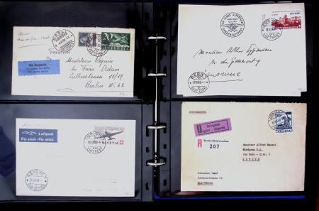 1863- 1980 2 classeurs de lettres de Suisse dont quelques