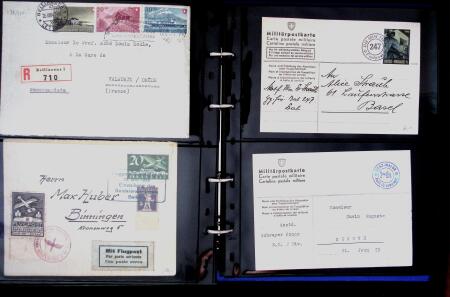 1863- 1980 2 classeurs de lettres de Suisse dont quelques