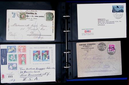 1863- 1980 2 classeurs de lettres de Suisse dont quelques