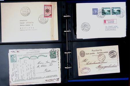 1863- 1980 2 classeurs de lettres de Suisse dont quelques