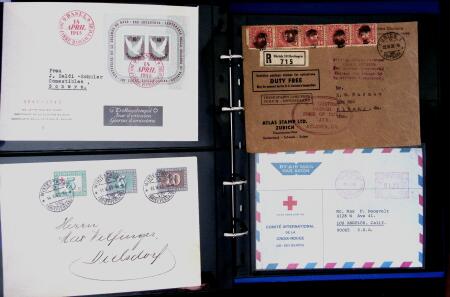 1863- 1980 2 classeurs de lettres de Suisse dont quelques