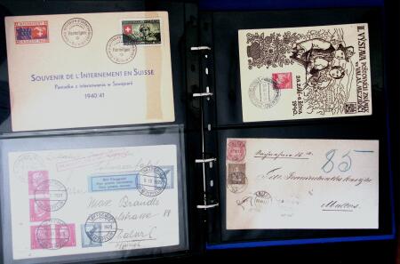 1863- 1980 2 classeurs de lettres de Suisse dont quelques