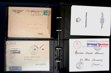 1863- 1980 2 classeurs de lettres de Suisse dont quelques