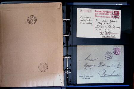 1863- 1980 2 classeurs de lettres de Suisse dont quelques