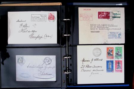 1863- 1980 2 classeurs de lettres de Suisse dont quelques