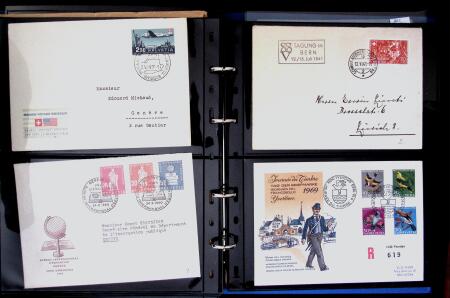 1863- 1980 2 classeurs de lettres de Suisse dont quelques