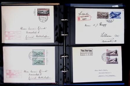 1863- 1980 2 classeurs de lettres de Suisse dont quelques
