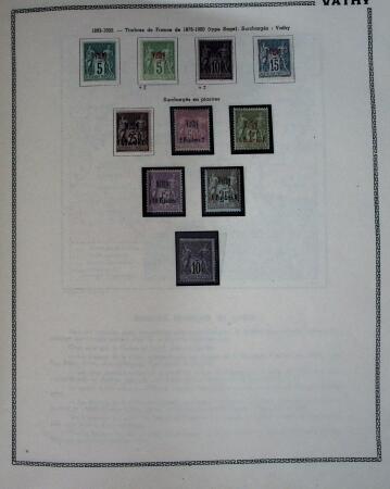 1859-1966 Fabuleuse collection de timbres neufs des colonies françaises montée sur 11 albums Thiaude, et doubles en 2 classeurs, depuis les Colonies générales jusqu'à Wallis et Futuna