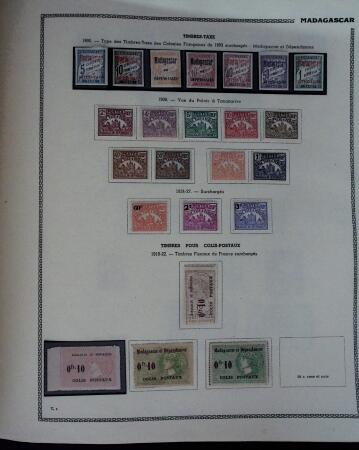 1859-1966 Fabuleuse collection de timbres neufs des colonies françaises montée sur 11 albums Thiaude, et doubles en 2 classeurs, depuis les Colonies générales jusqu'à Wallis et Futuna