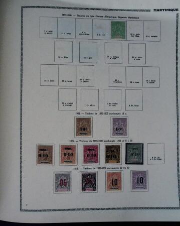 1859-1966 Fabuleuse collection de timbres neufs des colonies françaises montée sur 11 albums Thiaude, et doubles en 2 classeurs, depuis les Colonies générales jusqu'à Wallis et Futuna