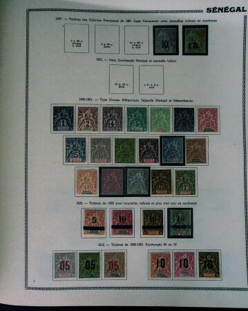 1859-1966 Fabuleuse collection de timbres neufs des colonies françaises montée sur 11 albums Thiaude, et doubles en 2 classeurs, depuis les Colonies générales jusqu'à Wallis et Futuna