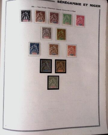1859-1966 Fabuleuse collection de timbres neufs des colonies françaises montée sur 11 albums Thiaude, et doubles en 2 classeurs, depuis les Colonies générales jusqu'à Wallis et Futuna