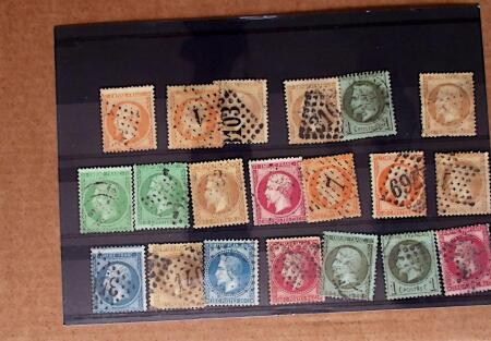 1850-90, Petit ensemble de classiques, timbres et lettres,