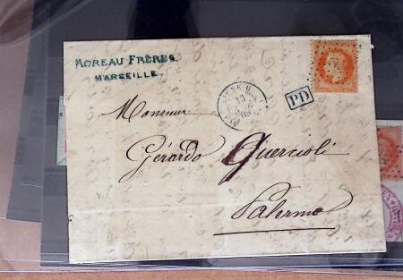 1850-90, Petit ensemble de classiques, timbres et lettres,