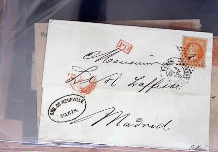 1850-90, Petit ensemble de classiques, timbres et lettres,