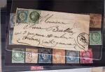 1850-90, Petit ensemble de classiques, timbres et lettres,