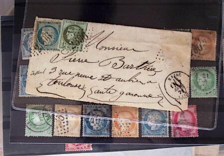 1850-90, Petit ensemble de classiques, timbres et lettres,