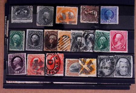 1857-1920, Chiefly 19th century stamps on seven stockcards,