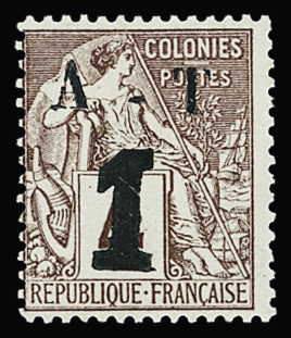 N°6 1 sur 4c lilas-brun, neuf sans gomme, TTB