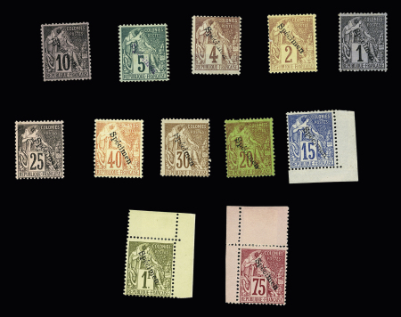 N° 46 à 59 (sauf 53 et 56) avec surcharge "Spécimen"