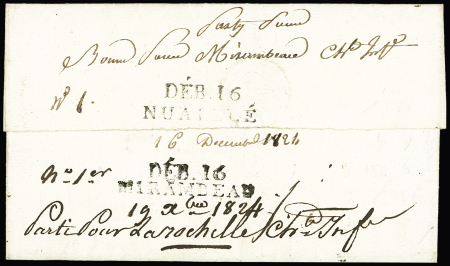 Double déboursé "Deb 16 Nuaillé" et "Deb 16 Mirambeau" (ind 21 et ind 20). RR et TB