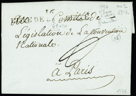 MP "16 L'isle de la liberté" (1794 - nom révolutionnaire de l'ile d'Oléron), ind 24, RR et TB