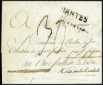 Lettre de Nantes pour Soubise en Poitou avec au verso marque manuscrite "Déboursé de Soubise", ind 20, TB