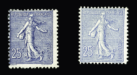 N°132 et 132a 25c bleu et 25c bleu foncé, neuf **,
