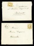 3 lettres locales pour Niederville AFF n°13 OBL PC 2810 + T15 Sarrebourg et n°13 + 14 OBL PC 2810 + T15 "Sarrebourg (52)" (18 fev 62) sur lettre pour Offenbourg (Grand Duché de Bade). TB