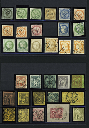 Petit lot d'oblitérations sur timbres des Colonies