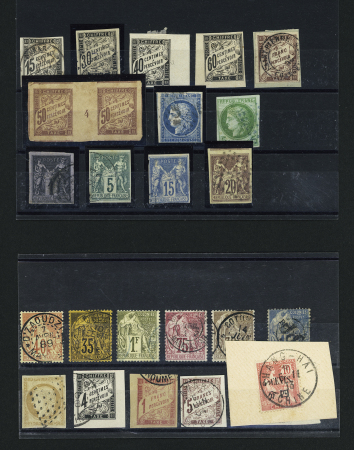 Petit lot d'oblitérations sur timbres des Colonies