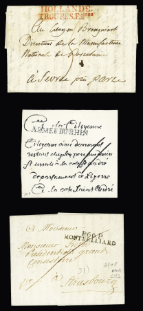 1802-1873 Lot de 21 lettres et 1 devant avec intérêt